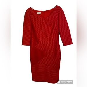 London Times Red Textured Dress